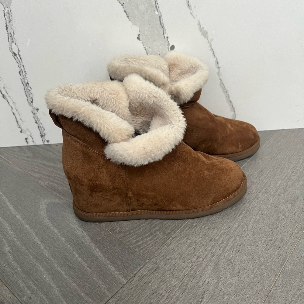 Dunes Suede Wedge Boots - Women’s Size 8